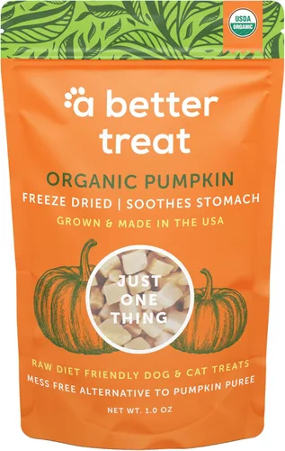 A Better Treat – Golosinas liofilizadas orgánicas de calabaza para perros y gatos, orgánicas, ingrediente único | Natural, saludable, apto para