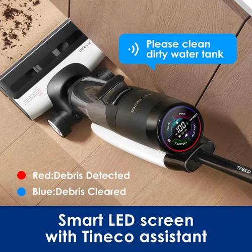 Miniatura 14 de Tineco Floor ONE S7 PRO Aspiradora Inalámbrica Húmeda y Seca, Trapeador Limpiador de Pisos Inteligente para Pisos Duros, Largo Tiempo
