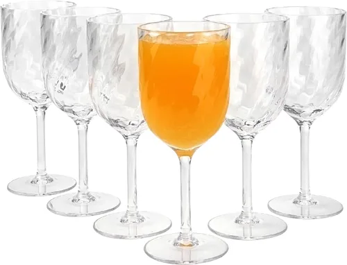 Miniatura 7 de Yalin Juego de 6 vasos apilables de plástico acrílico irrompible de 12 onzas para vino y agua (transparente, 15 onzas)