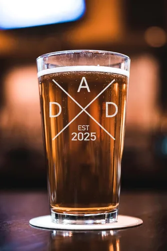 Miniatura 4 de Vaso de cerveza Dad Est 2025 – Anuncios de embarazo para la familia – Pinta de cerveza de 16 onzas para futuro padre – Regalos para papá – Divertido
