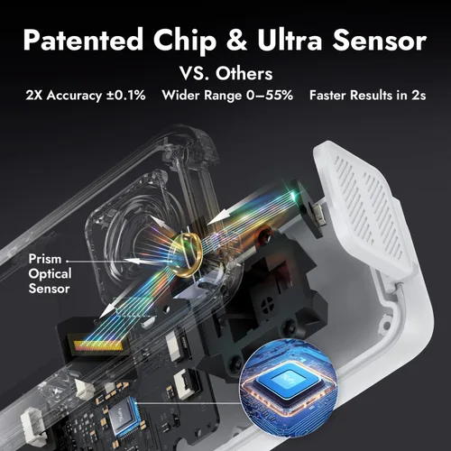 Miniatura 3 de Refractómetro digital Brix AI con ATC, sincronización de aplicaciones y análisis de IA, rango de 0-55%, precisión de ±0.1%, impermeable