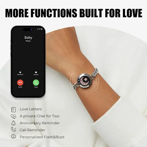 Miniatura 10 de TOTWOO Long Distance Touch Bracelets for Couples, Vibration & Light up for Love Couples Bracelets Long Distance Relationship Gifts for Girlfriend