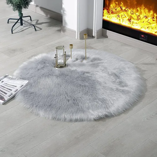 Miniatura 20 de linmopm Alfombra de piel sintética de pelo lanudo esponjoso negro de 2x6 pies para dormitorio, cabecera de la cama, suelo, sala de estar, cojín