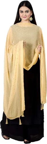 Miniatura 18 de Chandrakala Chal Dupatta de gasa para mujer, chal envolvente Chunni, beige (D191-P)