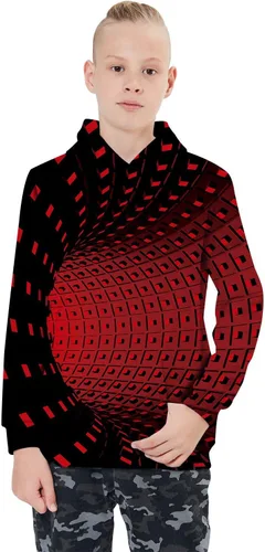 Miniatura 2 de AIDEAONE - Sudadera con capucha para niños y niñas de 6 a 16 años con estampado 3D y bolsillo, estilo casual