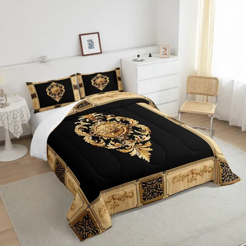 Miniatura 4 de jejeloiu Juego de ropa de cama floral Vinatge de tamaño individual para niños y niñas, juego de edredón tradicional para niños, edredón retro