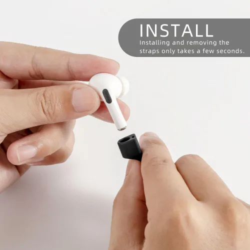 Miniatura 3 de Correas magnéticas antipérdida para AirPods, paquete de 4 unidades, cordón de cuello de silicona suave con diseño magnético ultra fuerte, compatible
