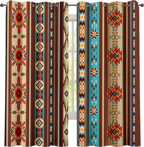 Miniatura 13 de Cortinas opacas de 42 x 63 pulgadas (2 paneles) con ojales para oscurecer la parte superior para dormitorio y sala de estar, deportes, béisbol