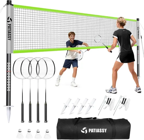 Miniatura 11 de Badminton Set for Backyard, Outdoor Badminton Net with Anti-Sag Design, 4 Professional Badminton Rackets, 4 Shuttlecocks and Carry Bag for Lawn or