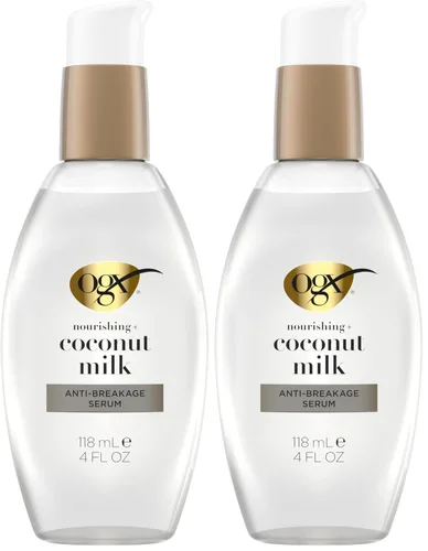 Miniatura 10 de OGX Suero nutritivo + antirotura de leche de coco, 4 onzas líquidas