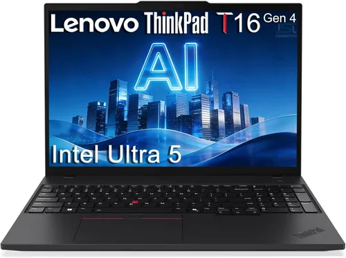 Lenovo ThinkPad T16 G4 Business AI PC portátil, 16 pulgadas FHD+, Intel 12-Core Ultra 5 225U (>i7-1355U), cámara web IR, Thunderbolt 4, computadora