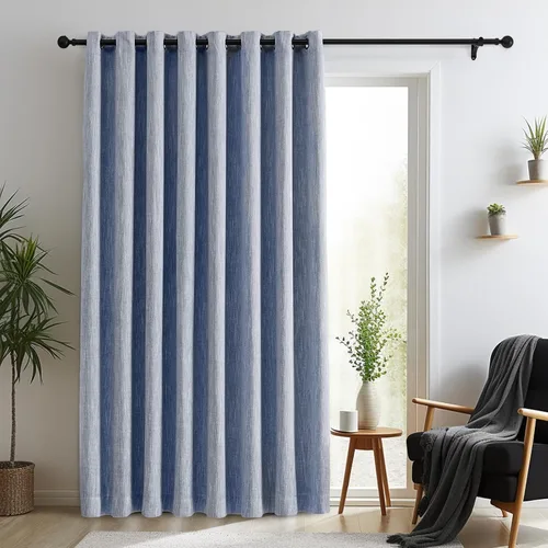 Miniatura 34 de Melodieux Elegantes cortinas opacas de algodón para oscurecer la habitación, para sala de estar, dormitorio, con aislamiento térmico, paneles