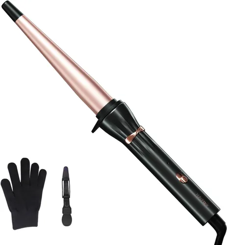 Miniatura 14 de Hahahope 1 Inch Ceramic Curling Wand for Loose Waves, Extra Long Barrel Hair Curler for Medium to Long Hair, 2 Adjustable Temperatures, Global