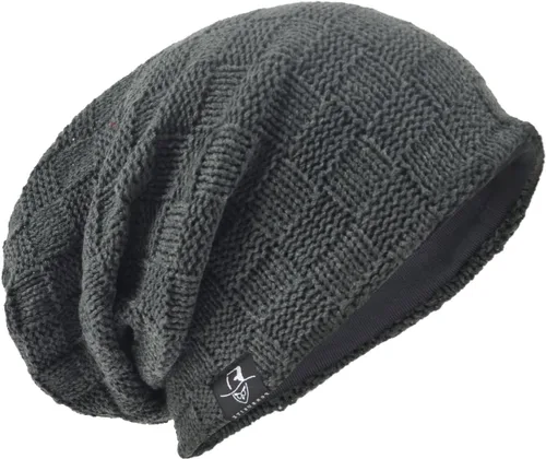 Miniatura 14 de Gorro de punto holgado con calavera de gran tamaño para hombre tipo skullcap