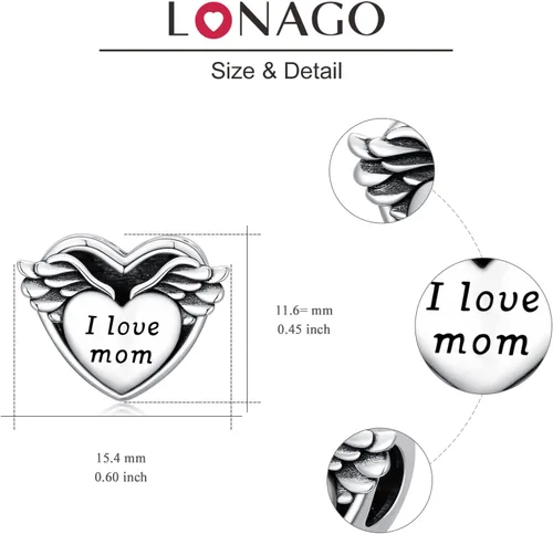 Miniatura 5 de LONAGO Abalorio personalizado con foto de plata de ley 925 con diseño de hueso de perro para pulsera