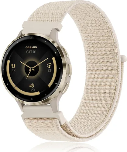 Miniatura 9 de Correa de nailon compatible con Garmin Venu 3S / Venu 4 1.614 in / Venu 2S / Vivoactive 4S / Vivomove 3S Correa de reloj ajustable de nailon suave