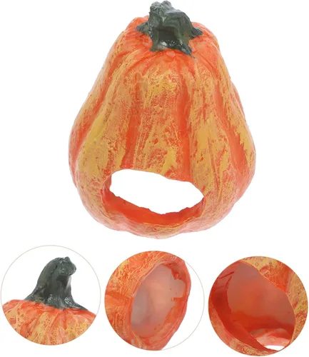 Miniatura 4 de Decoración de acuario de calabaza de resina, decoración de acuario de Halloween, forma de calabaza, cueva, pecera, seguro, agujero oculto, cosecha