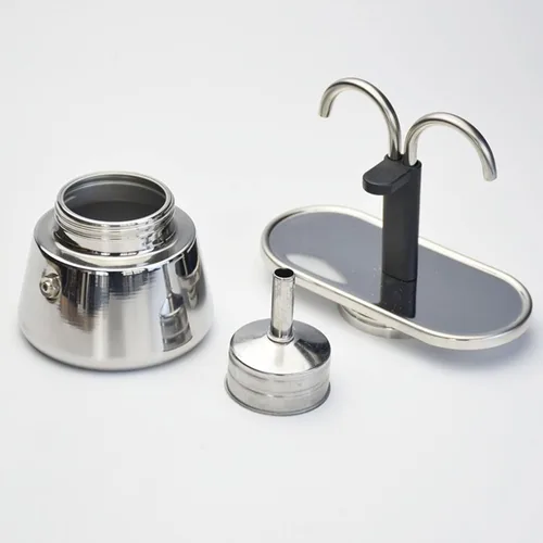 Miniatura 8 de 2 tazas 3.4 fl oz pote, doble cafetera de acero inoxidable, cafetera de doble canalón, puede hacer auténtico café Itan