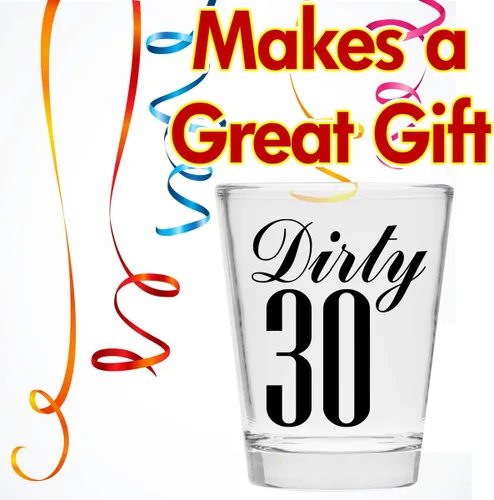 Miniatura 3 de Make Em Laugh Dirty 30 Shot Glass (Thirty) - Divertido cumpleaños número 30 - Regalos de cumpleaños 30 para mujeres - Vasos de chupito de cumpleaños
