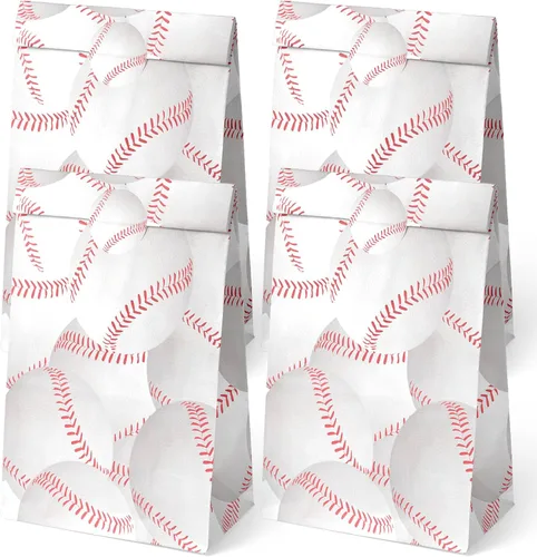 OuteGo 24 bolsas de regalos de fiesta de béisbol con calcomanías, bolsas de regalo y recuerdos de fiesta para fiestas de cumpleaños de niños