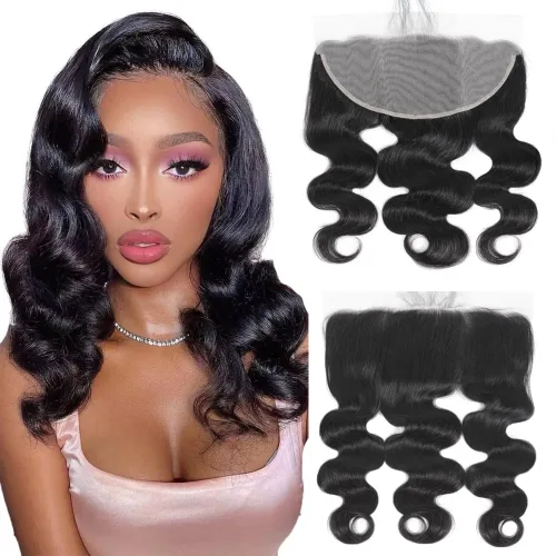 Miniatura 13 de CHEEON Frontal de encaje HD de 13 x 4 de 12 pulgadas, cabello humano brasileño ondulado con cierre frontal de encaje, 100% cabello humano virgen sin