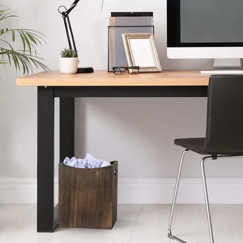 Miniatura 4 de Vrisa Basurero rectangular de madera de 5.3 galones con asas integradas, pequeño bote de basura para dormitorio, oficina, cocina, baño, debajo
