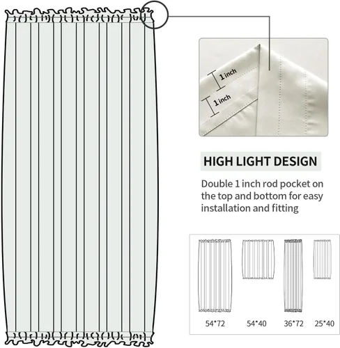 Miniatura 3 de DWCN Cortinas de puerta francesa, cortina térmica con bolsillo para barra para puertas con ventana de cristal, puertas de cocina y patio para Beige