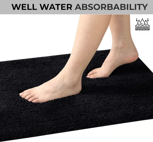 Miniatura 5 de YHF - Alfombras de baño de 17 x 24 pulgadas, extra gruesas y suaves, de microfibra peluda, lavables a máquina, alfombras de baño absorbentes, tapete
