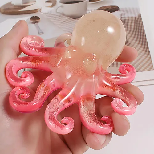 Miniatura 3 de Molde de resina y vela cilíndrica de pulpo animal – Moldes de silicona de fundición de resina para decoración del hogar y fabricación de velas