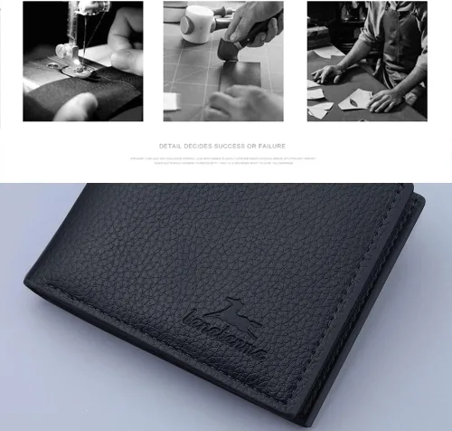 Miniatura 49 de Cartera delgada para hombre con monedero, cartera minimalista con cremallera, carteras plegables para hombre con tarjetero de crédito, cartera