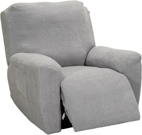 Miniatura 64 de CRFATOP Funda para sillón reclinable con estampado floral con bolsillos, funda única para sillón reclinable, 4 piezas, funda para sillón reclinable