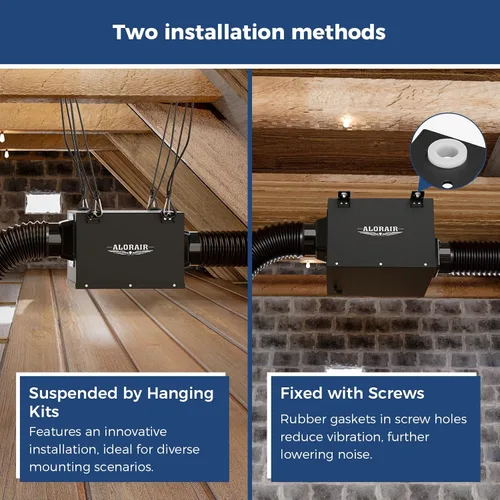 Miniatura 4 de ALORAIR - Ventilador de escape en línea de 4 pulgadas para baño ultra silencioso de 170 CFM para baño, ático, cocina, garaje, lavandería