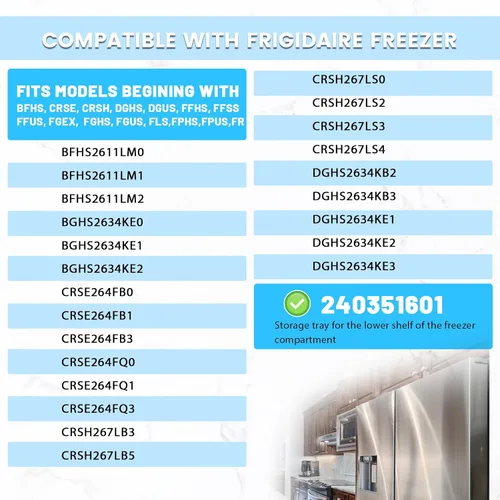 Miniatura 2 de HECASA 240351601 Estante de puerta de refrigerador compatible con Frigidaire Freezer 1037664 AH899475 EA899475 PS899475 Reemplazo solo plástico ABS