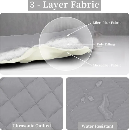 Miniatura 5 de Easy-Going - Juego de colcha reversible tamaño king con 1 colcha y 2 fundas de almohada, colcha de cama suave, edredón de microfibra liviano Gris