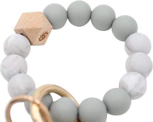 Miniatura 2 de Real Sic Pulsera de pulsera llavero billetera, soporte para tarjetas de crédito con cuentas de silicona, funda multifuncional de moda para tarjetas