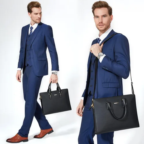 Miniatura 2 de BOSTANTEN Maletín de Cuero para Abogados Portátil de Negocios Bolsas Delgadas para Hombres y Mujeres