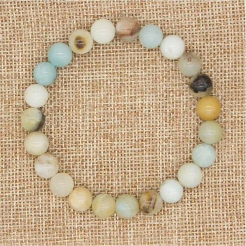 Miniatura 4 de Bivei Pulsera elástica de gemas naturales semipreciosas con cristales curativos de reiki, hecha a mano de 0.315 in