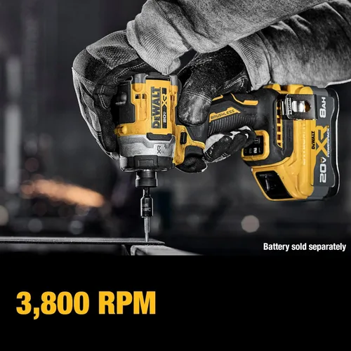 Miniatura 12 de DEWALT Destornillador de impacto inalámbrico 20V MAX XR de 1/4 pulgadas, solo herramienta desnuda (DCF860B)