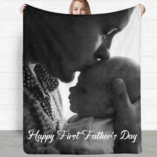 Manta personalizada, manta personalizada con fotos: fabricada en Estados Unidos, regalos de cumpleaños para papá, mamá de hija o hijo, mantas