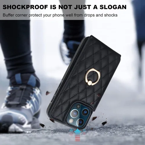 Miniatura 7 de Folosu Funda compatible con iPhone 13 Pro Max con soporte para tarjetas, rotación de 360°, soporte de anillo de dedo con función atril, bloqueo