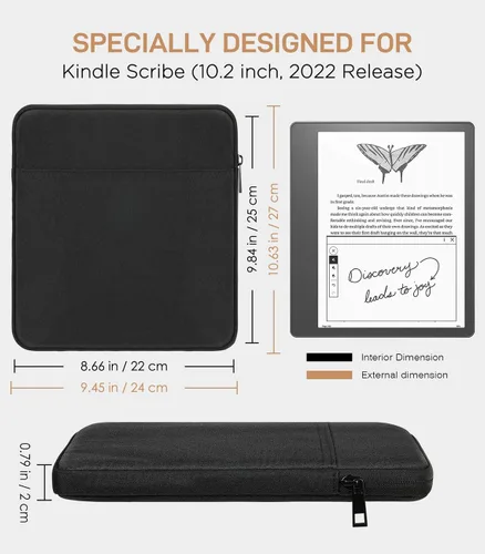 Miniatura 2 de Moko Funda para Kindle compatible con Kindle Scribe de 10.2 pulgadas (versiones 2024 y 2022), funda protectora con doble bolsillo y soporte