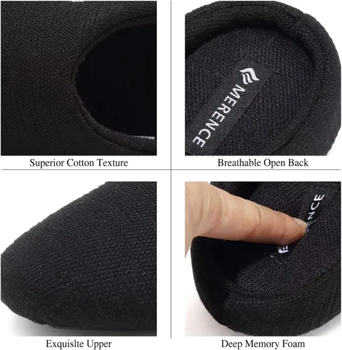 Miniatura 5 de CIOR Pantuflas unisex de espuma viscoelástica para hombre y mujer con mezcla de algodón con punta cerrada extraíbles de doble cara versión