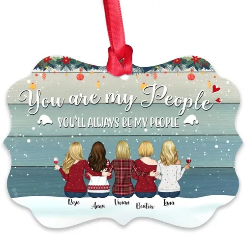 Miniatura 29 de Gossby Adorno personalizado para mejor amiga, regalo de Navidad personalizado con diseño, nombre, regalo de Navidad para mujeres, hermana del alma