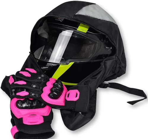 Miniatura 5 de Mochila para casco de motocicleta, bolsa de almacenamiento compacta y ligera con gran capacidad de 28L