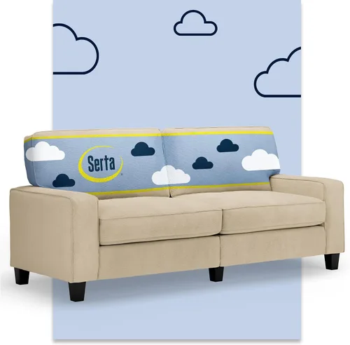 Miniatura 45 de Serta Palisades Sofás Tapizados para Sala, Sofá de Diseño Moderno, Tela, Beige