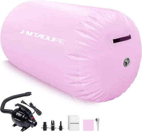 Miniatura 9 de Gymnastics Air Roller Air Barrel, Inflatable Tumble Roller Mat, Air Roller Gymnastics Barrel Kids Back Somersault Backbend Trainer for Yoga Training