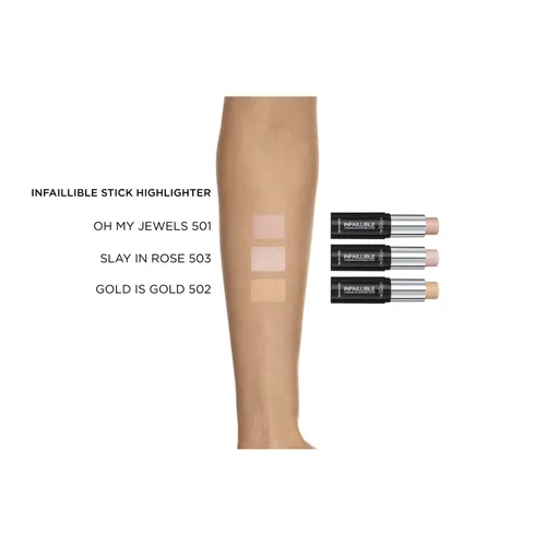 Miniatura 3 de L'Oreal Paris Infallible Stobe Highlight Stick 502 Gold Is Cold 0.32 oz