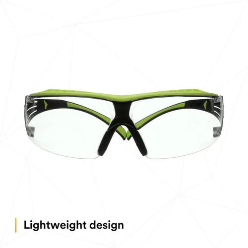 Miniatura 10 de 3M Gafas de seguridad, SecureFit 400X, ANSI Z87, lente transparente antivaho y antiarañazos, marco verde y negro, protector de cejas, ligero, puente