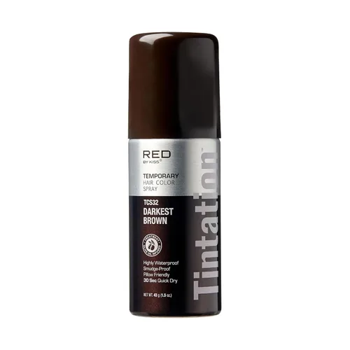 Miniatura 10 de Red by Kiss Tintation Spray de color temporal para el cabello, cobertura instantánea de retoque de raíces grises, resistente al agua y a las marrón