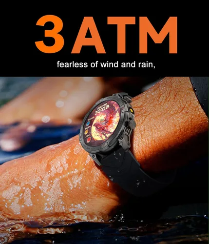 Miniatura 7 de Reloj inteligente para exteriores, responder llamadas, notificación de mensajes, reloj inteligente militar, compatible con iPhone, Android, linterna
